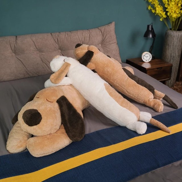 pangcangshu Schlafender Hund, Plüsch Spielzeug, 90cm, Weiß - Bild 1
