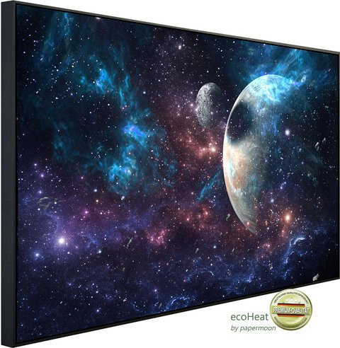 papermoon Infrarotheizung EcoHeat Planeten und Galaxie mit Matt-Effekt in Bunt, App-Steuerung und Überhitzungsschutz, B/H/T: 60 x 50 x 50 cm - Bild 1