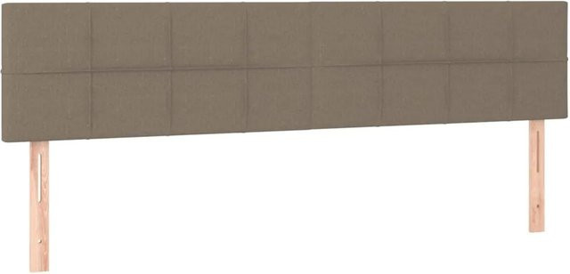 vidaXL LED Kopfteil in Taupe mit USB-Ladeport und integrierter Beleuchtung, B: 200 cm, T: 5 cm, H: 78-88 cm - Bild 1
