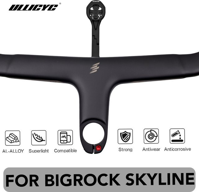 ULLICYC Lenker-Computerhalterung für BIGROCK SKYLINE aus Aluminiumlegierung in Schwarz, kompatibel mit GoPro, GPS, Garmin, Bryton und Wahoo - Bild 1