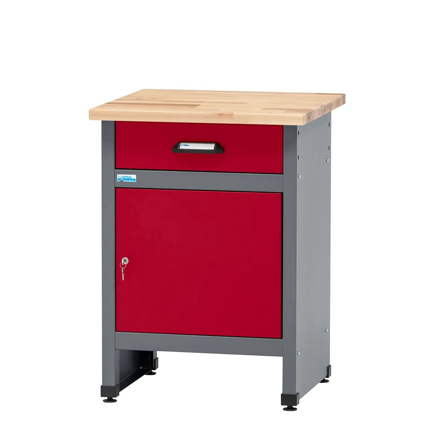 Küpper Werkbank eintürig mit 1 Schublade in Dunkelrot, B/T/H: 84 x 60 x 60 cm - Bild 2