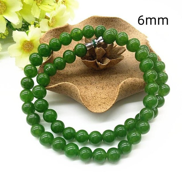 Halskette Jade, Spinatgrün, Damen - Bild 1