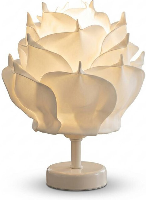 Opviq Tischleuchte aus Metall in Weiß, Modernes Design für Wohnzimmer und Schlafzimmer, B/H/T: 24 x 30 x 24 cm - Bild 1