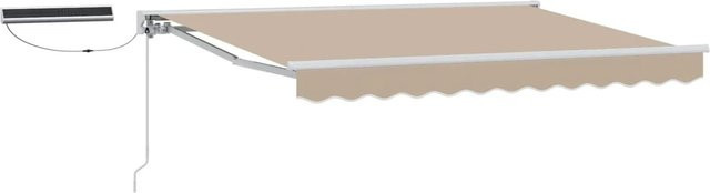 vidaXL Elektrische Ausziehbare Markise mit Semi-Cassette in Beige, B: 350 cm, T: 250 cm - Bild 1