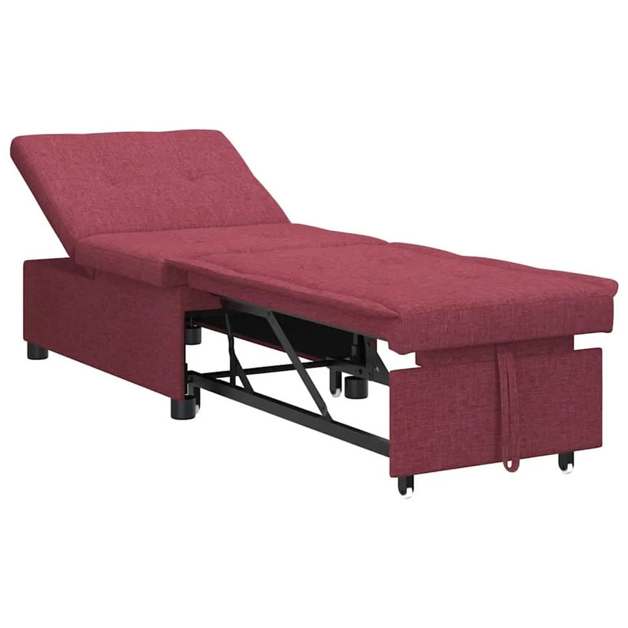 vidaXL Schlafsofa ausziehbar in Weinrot mit Stoffbezug, B/T/H: 194 x 50 x 82 cm - Bild 2
