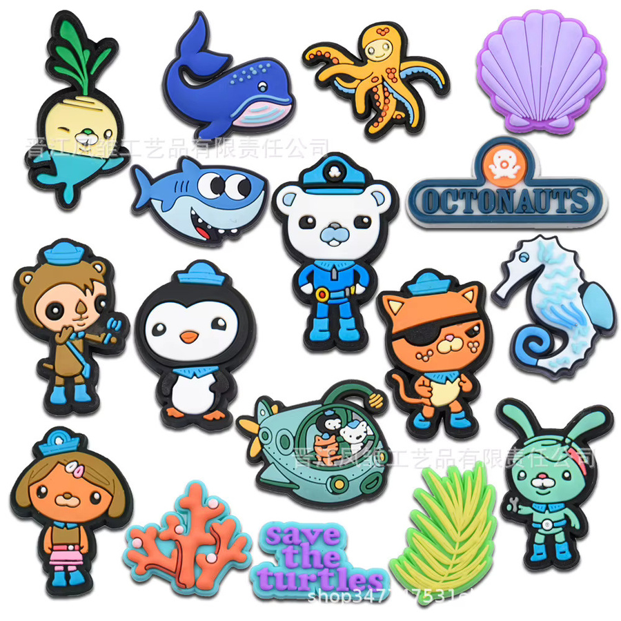 Potdemiel Schuh-Charms, Ozean-Unterwasser-Cartoon, 25 Stück, Kinder - Bild 3