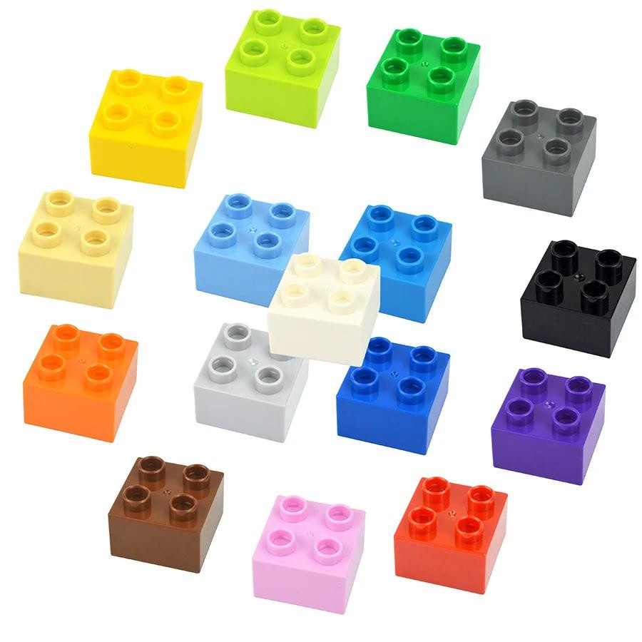 10-teiliges Set Bunte Bausteine 2x2 Punkt Große Größe für Kinder 3-6J - Bild 1