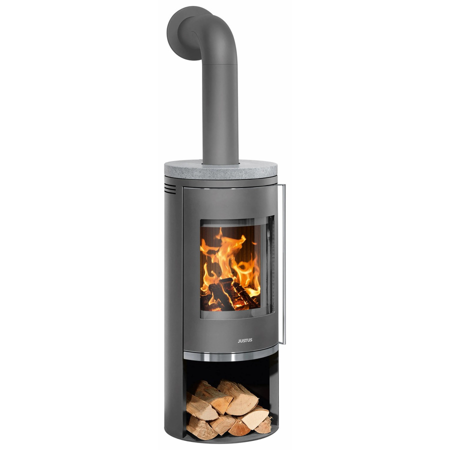 Justus Kaminofen Faro 2.0 aus Stahl und Speckstein in Grau mit 6 kW Leistung - Bild 2