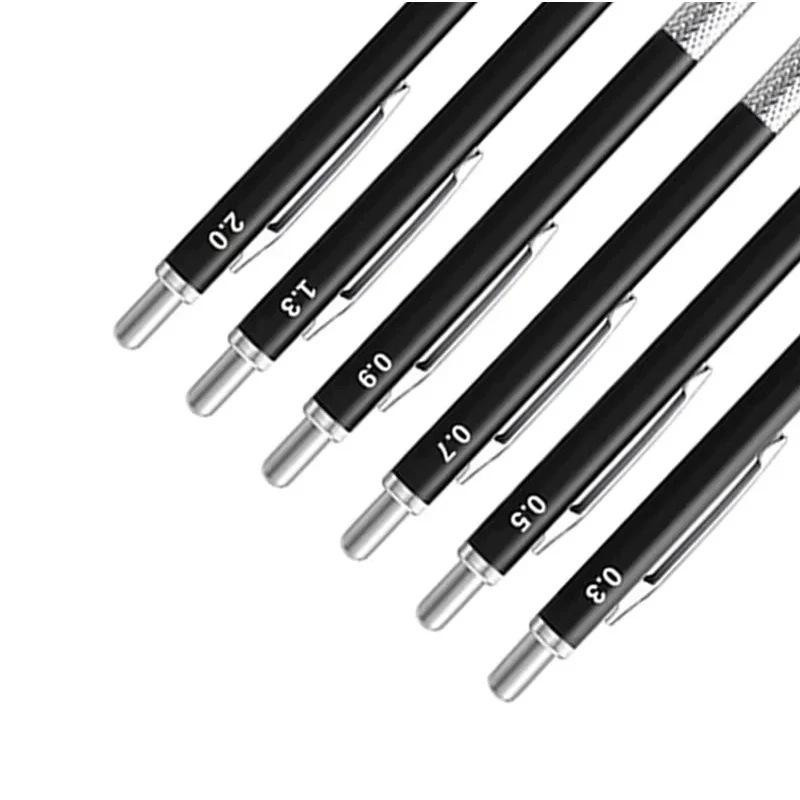 Binchi Cultural Supplies Metall Druckbleistift in Schwarz mit 2B Graphit-Minen-Set für Schreiben, Zeichnen und Skizzieren - Bild 2