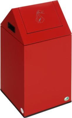 VAR Putzwollkasten PWK 40 S mit Pendelklappe selbstlöschend rot B/T/H: 60,0 x 32,0 x 32,0 cm - Bild 2
