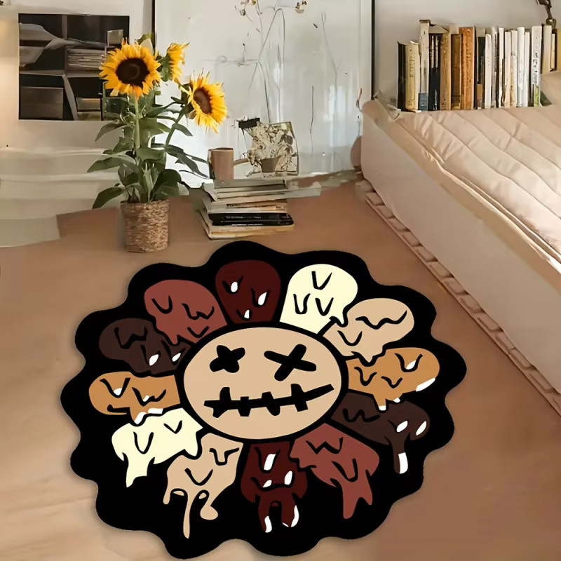 VIKAMA Sonnenblumen-Teppich mit floralem Design in Multicolour, weiche Bodenmatte für Wohnzimmer und Schlafzimmer - Bild 3