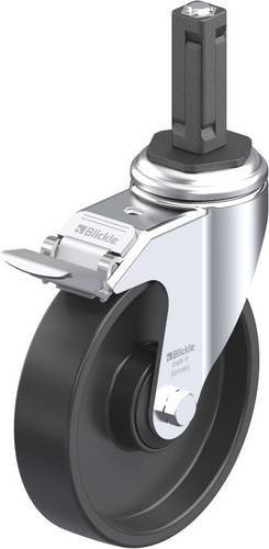 Blickle Lenkrolle LKRA-POA 125K-11-FI-EV12 mit Feststeller in Schwarz und Grau, Rad-Durchmesser: 125 mm, Tragfähigkeit: 120 kg - Bild 1