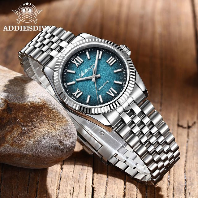 ADDIESDIVE Armbanduhr, Quarz, Edelstahl, Saphirglas, Blau, Herren - Bild 1