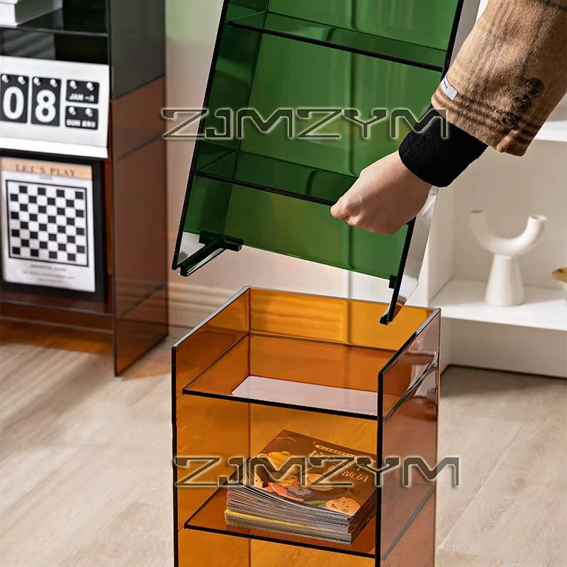 Moderner transparenter Nachttisch aus Glas von ZJMZYM für Schlafzimmer und Wohnzimmer - Bild 2