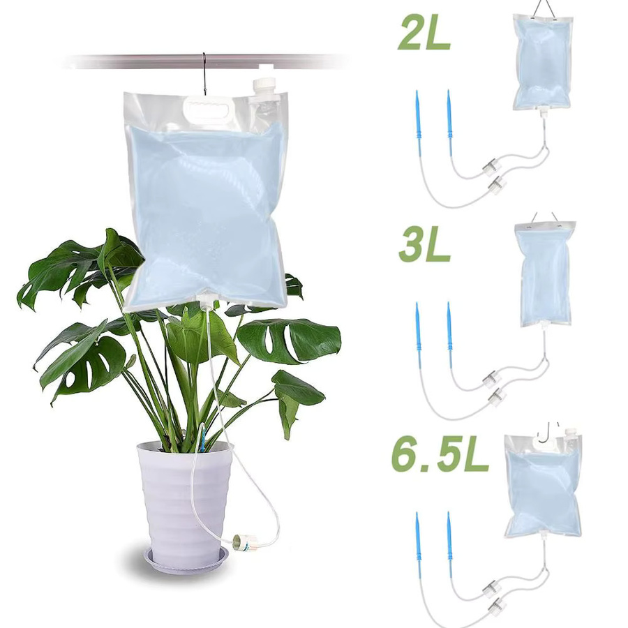 Automatischer Pflanzenbewässerungsbeutel mit verstellbarer Tropfnadel und Durchflusssteuerung für den Hausgarten, transparent, 2 l / 3 l / 6,5 l - Bild 2