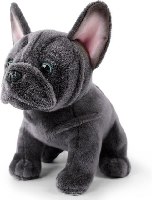 Yiran Health & Beauty Französische Bulldogge Stofftier Plüschtier, 22cm, Grau - Bild 1