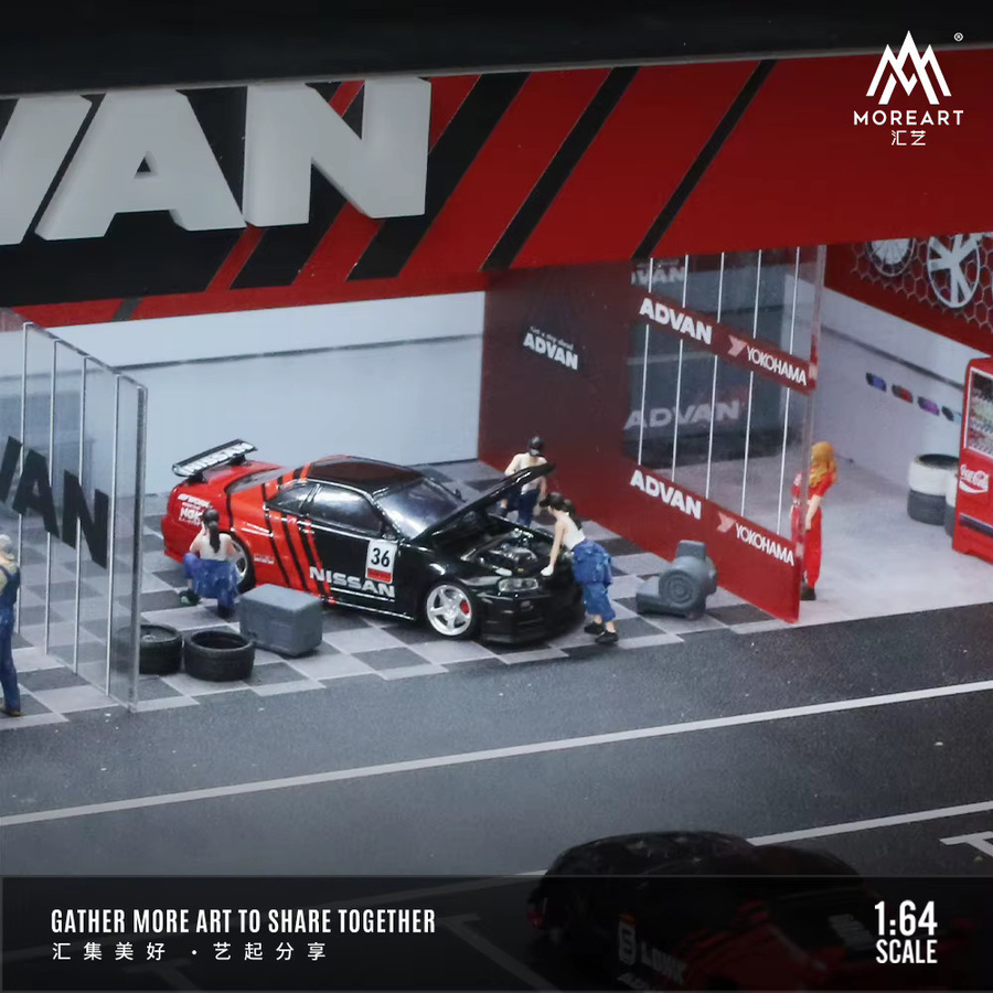 TimeMicro&MoreArt ADVAN HKS Themen-Malerei-Studio, Beleuchtete Version, 1/64 Modell - Bild 2