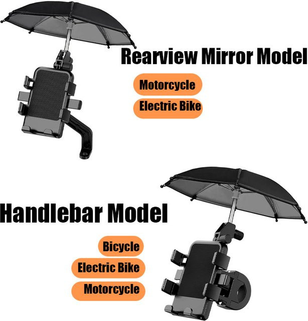 YTDMEN Motorrad-Handyhalter mit Regen- und Sonnenschutz in Schwarz für Smartphones von 5 bis 7,2 Zoll - Bild 1