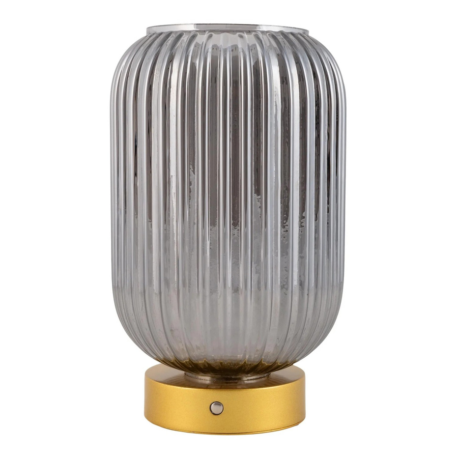 Näve LED-Akkutischleuchte Luise in Gold mit Glas, dimmbar und Touch-Bedienung, Durchmesser: 23 cm, Höhe: 14 cm - Bild 2