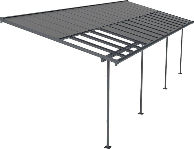 Canopia Palram Terrassenüberdachung Sierra Cabrio in Grau, Wandmontage mit Polycarbonat-Dach und Regenrinne, B: 9,71 m, T: 2,95 m - Bild 1