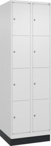 C+P Schließfachschrank Classic PLUS mit Sockel und 2 Abteilen, Farbe: Verkehrsweiß und Anthrazit, H x B x T: 195 x 60 x 50 cm - Bild 1