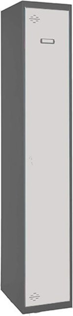 PROREGAL Spind AMEGO Grundmodul mit 1 Abteil Schließfach Garderobe Anthrazit-Weiß H: 180 cm, B: 40 cm, T: 50 cm - Bild 1