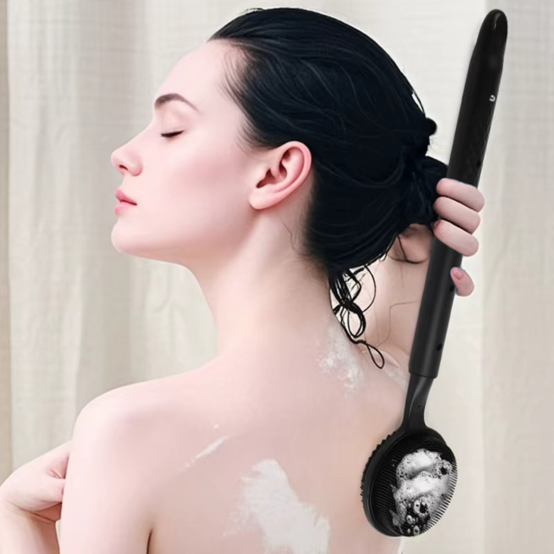 HNKMP Körperbürste, Silikon-Rückenschrubber, Schwarz, Unisex - Bild 3