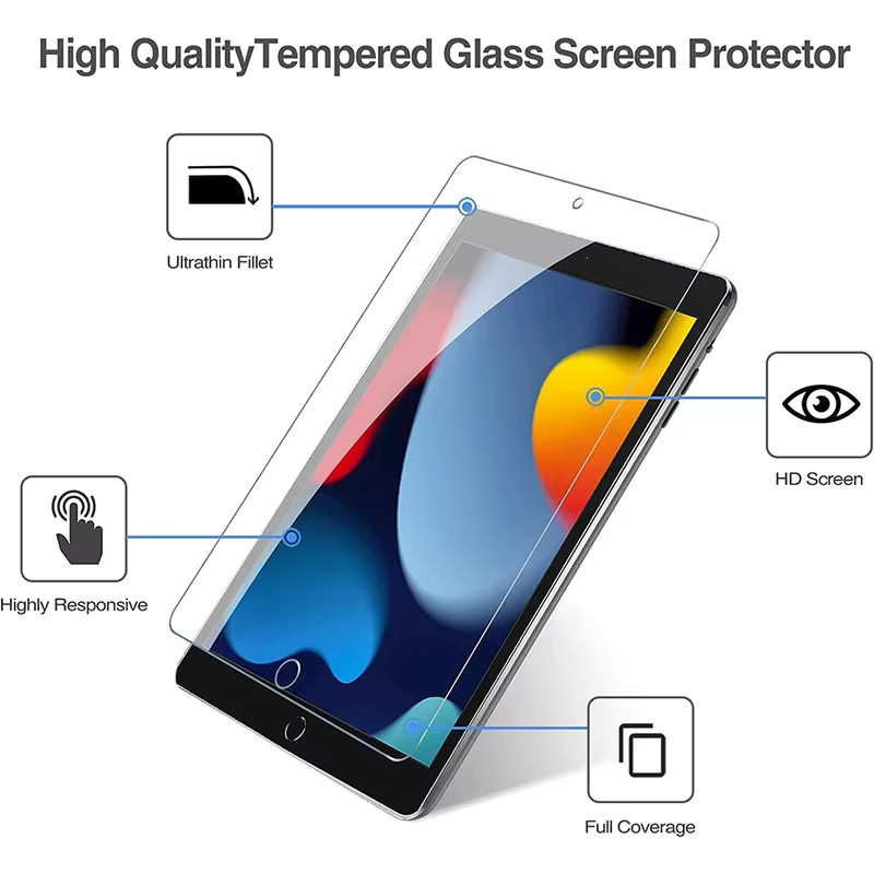 Apple Displayschutzfolie aus gehärtetem Glas für iPad 10,2 Zoll, 9H Härte, transparent - Bild 2