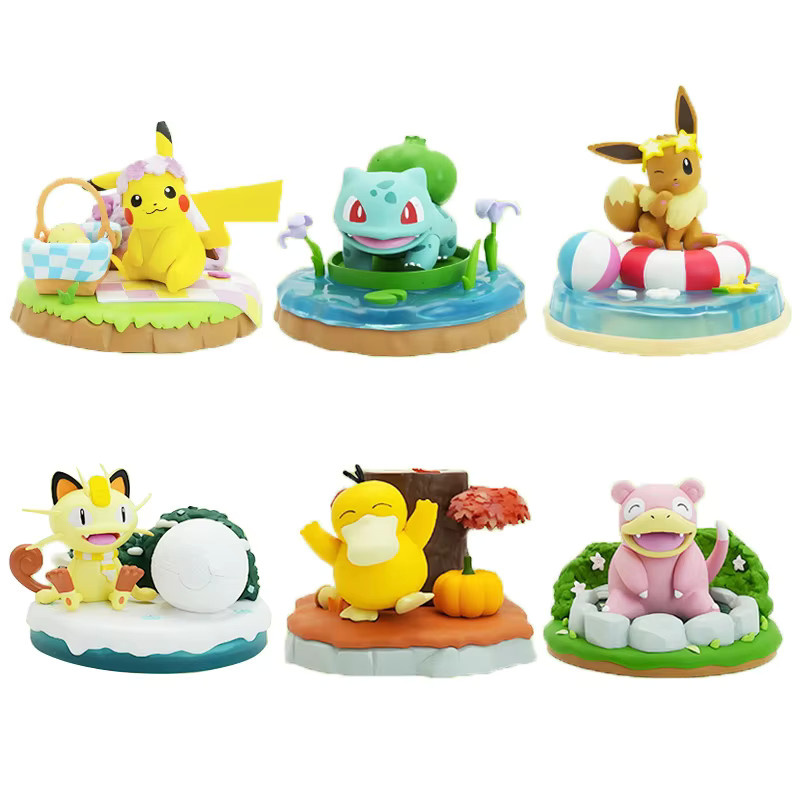 LANGBOWANG Pokémon Pikachu Bulbasaur Psyduck Eevee Meowth Slowpoke, Actionfiguren, Kunststoff - Bild 5