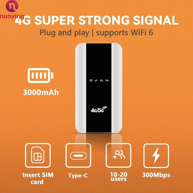 NUOYING M10 WiFi6 4G Tragbarer Router mit WPS-Funktion und globalen Frequenzbändern in Weiß - Bild 1
