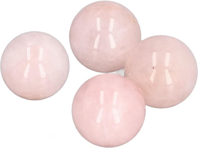 4er Set Tooarts Rosenquarz Kristall Kugeln in Pink für Heilung und Dekoration, Durchmesser: 2 cm - Bild 1