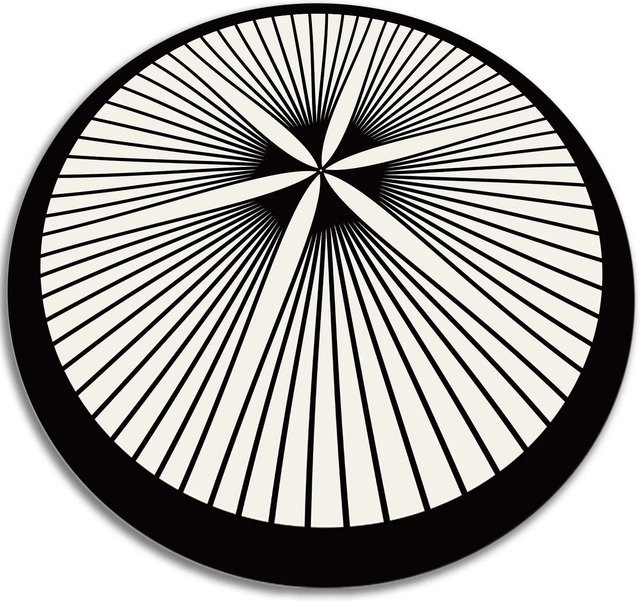 Tulup Teppich Florale Linien Rund Schwarz Durchmesser: 130 cm - Bild 1