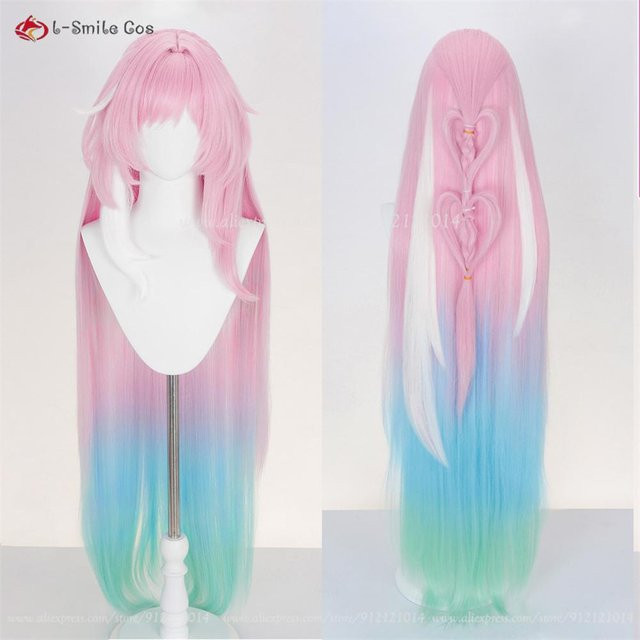 Cyrene Cosplay Perücke, 120 cm, pink, Synthetisches Haar, Damen - Bild 1