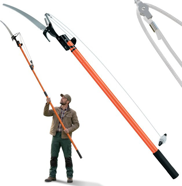 Teleskop-Astsäge mit Astschere für die Gartenpflege - Bild 1