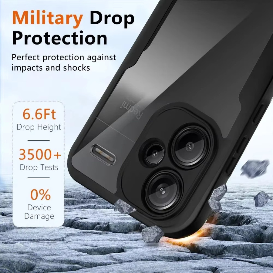360 Full Body Schutzhülle für Xiaomi Redmi Note 14, 13, 12 Pro Plus 5G, Redmi 13 5G und A5 4G in Schwarz - Bild 2