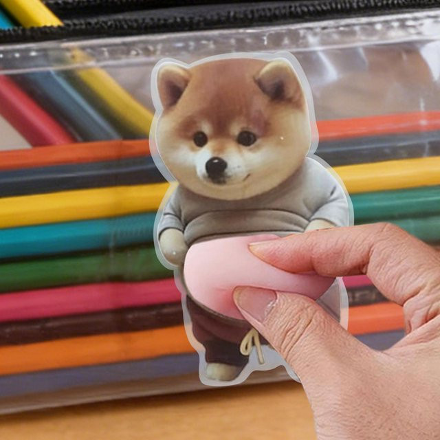Selbstklebende 3D Shiba Inu Welpen-Aufkleber in Multicolour für Tagebücher, Handys und Bastelarbeiten - Bild 1