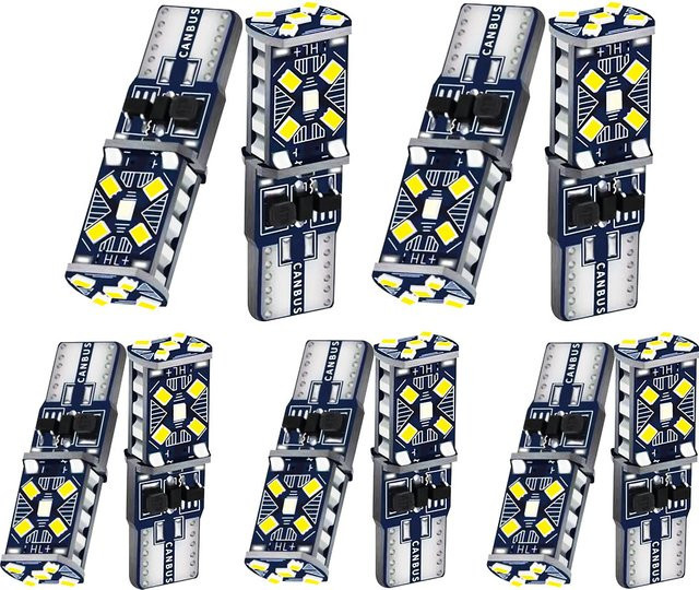 10er Set T10 W5W 2016 15SMD LED Auto Lampen für Blinker, Nebelscheinwerfer, Rücklicht und Bremslicht, 12V Plug and Play - Bild 1