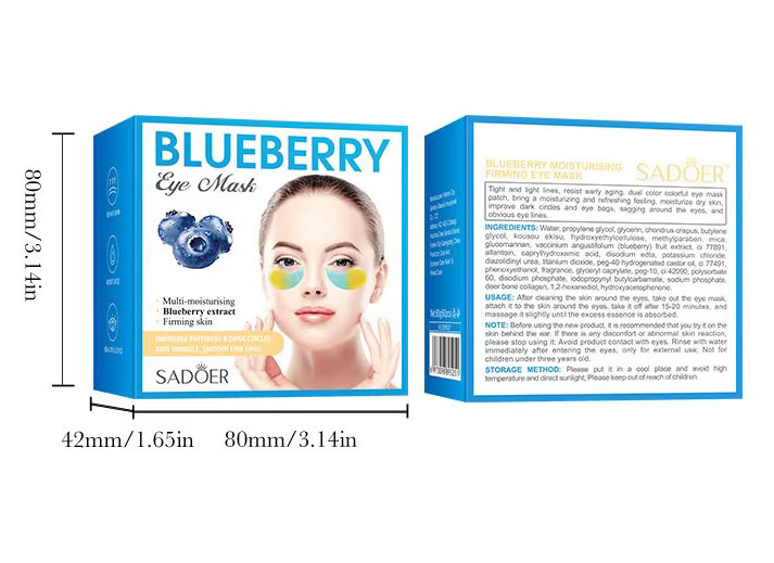 SADOER Augenmaske Blaubeeren, 60 Stück, Unisex - Bild 3