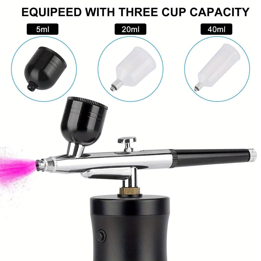 pyeeyan Schnurloses Airbrush-Set mit Kompressor, 03 mm Düse, Unisex - Bild 3