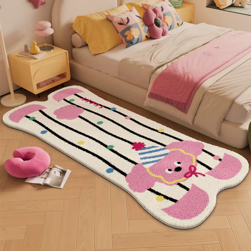 VIKAMA Cartoon-Teppich aus Kunstkaschmir in Weiß für Kinderzimmer und Schlafzimmer - Bild 1