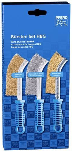 PFERD Bürstenset Handbürste gebogen BSO HBG mit Edelstahl, Stahl und Messing-Draht in Multicolor - Bild 1
