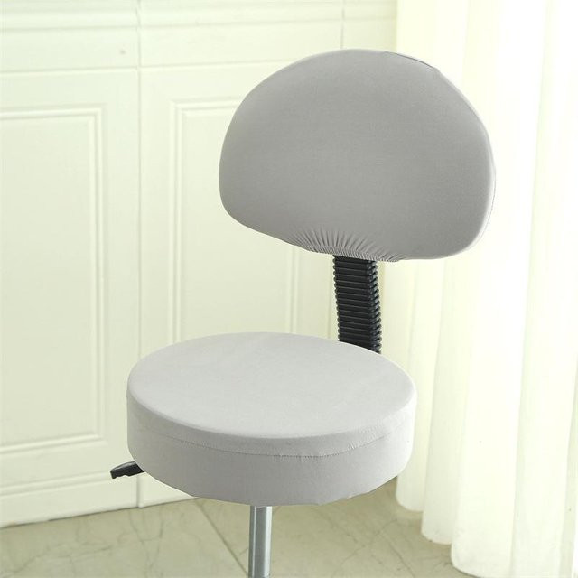 Yiran Furniture Elastischer Universal-Rundhocker-Stuhlbezug in Grau, Durchmesser: 30 cm - Bild 1