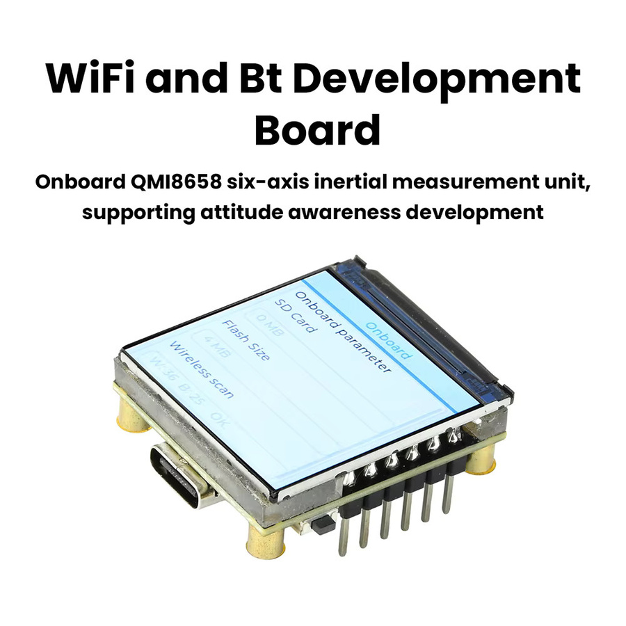 Diymore ESP32-C6 LCD-Display Entwicklungsboard mit 1,3 Zoll ST7789 Display, WiFi und Bluetooth, USB-C Anschluss, Schwarz - Bild 3