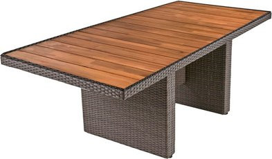 Garden Pleasure Gartentisch BRAGA aus Akazienholz und Geflecht, Grau, B/T: 220 x 100 cm - Bild 3