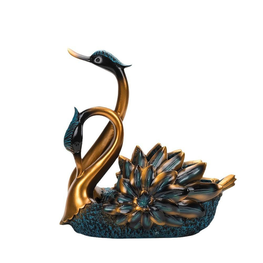 Yiran Furniture Schwan Ornamente aus Harz als modernes Weinregal und Dekoration, B/T/H: 27 x 19,5 x 27,5 cm - Bild 2