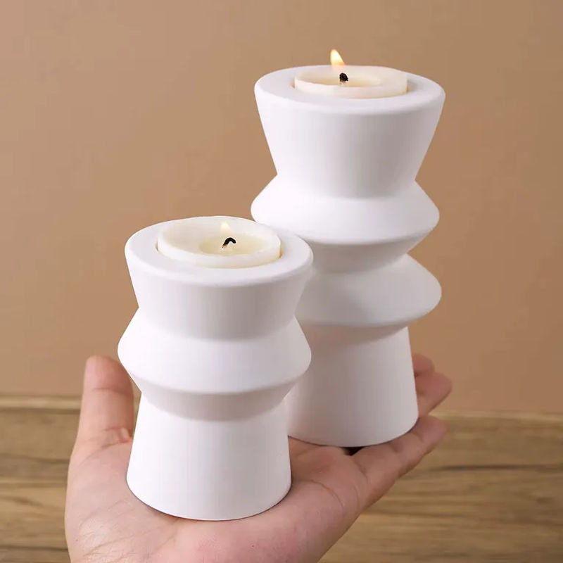 UDOCOOL Silikonform für römische Säulen Kerzenhalter im Nordic Stil zur DIY Herstellung von Duftkerzen in Weiß - Bild 4