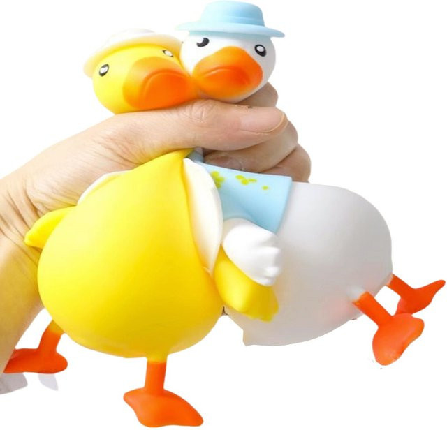 Datgo Entenförmiges Cartoon-Quetschspielzeug, Stressabbau-Ball, Multicolor - Bild 1