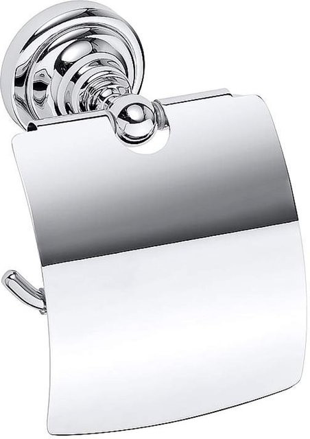 Brillantbad BETRO CHROM Papierrollenhalter mit Deckel aus Metall in Silber, B/T/H: 14,0 x 15,0 x 10,0 cm - Bild 1