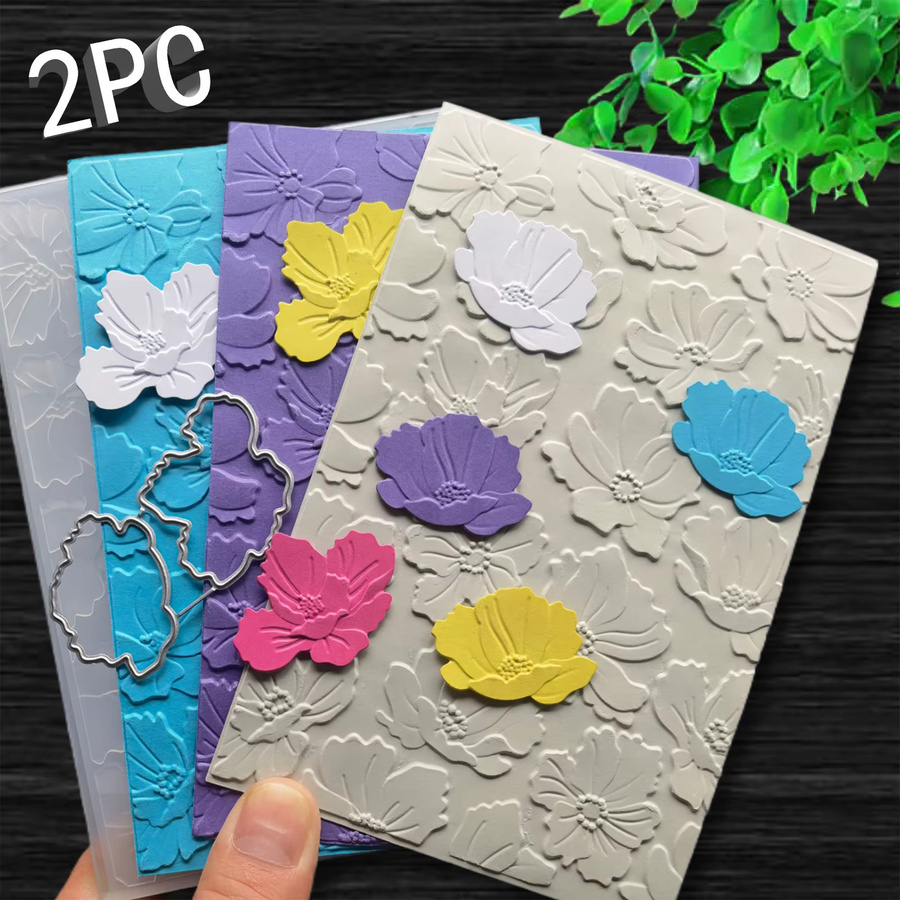 2-teiliges Set Silberne Lotusblume mit 3D-Reliefordner und Schneidform für DIY-Bastelarbeiten und Scrapbooking - Bild 5