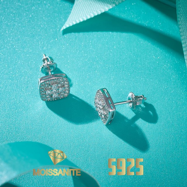 Umcho Ohrstecker 925 Silber, Moissanite, Zirkonia, Damen - Bild 1
